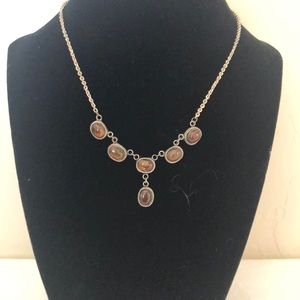 Amber and Silver Necklace